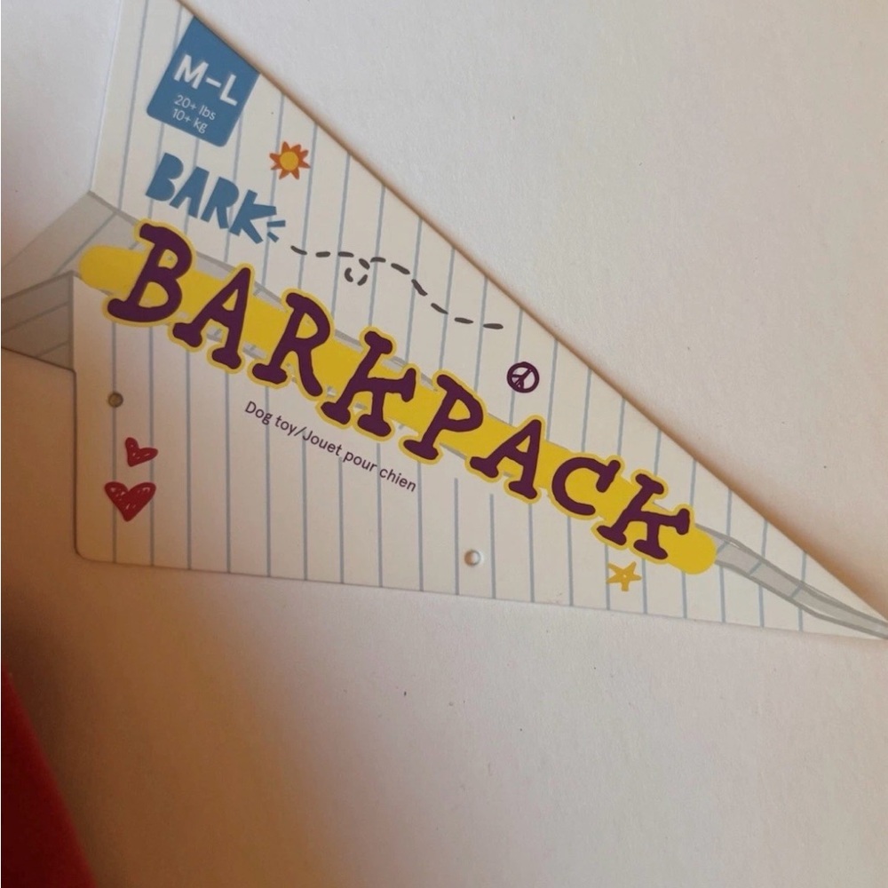 BARK BOX Barkpack NEW with Tags M-L Dog Toy Plush Crinkle Squeaker Multi-Part - Picture 2 of 5